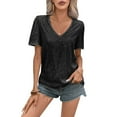 thumbnail image 1 of SNKSDGM Women's Plus Casual Easter Shirts for Women Tops for Women Work Casual Women's Solid Color Hooded Sweater Relaxed fit Knit Top with Drawstring Summer Tops for Women Trendy 2025 for Cruise, 1 of 8