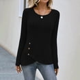 thumbnail image 1 of SNKSDGM Women's Plus Casual Easter Shirts for Women Women's Tops 3/4 Sleeve 3X Women's Solid Color Fashionable Commuting Waist Round Neck Tight Long Sleeve Top Going Out Tops for Women Lace Back, 1 of 4