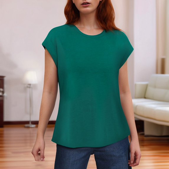 SNKSDGM Women's Plus Casual Easter Shirts for Women Womens Tops Dressy Blouses White Summer Women's Loose fit Short Sleeve T Shirt Casual Business Basic Top with Cap Sleeves Tops for Women Work