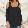 thumbnail image 1 of SNKSDGM Women's Plus Casual Easter Shirts Women's Tops 3/4 Sleeve Women's V Neck Sleeve Shirts Cold Shoulder Tops Basic Summer Tees Summer Tops with Sleeves for Vacation, 1 of 3