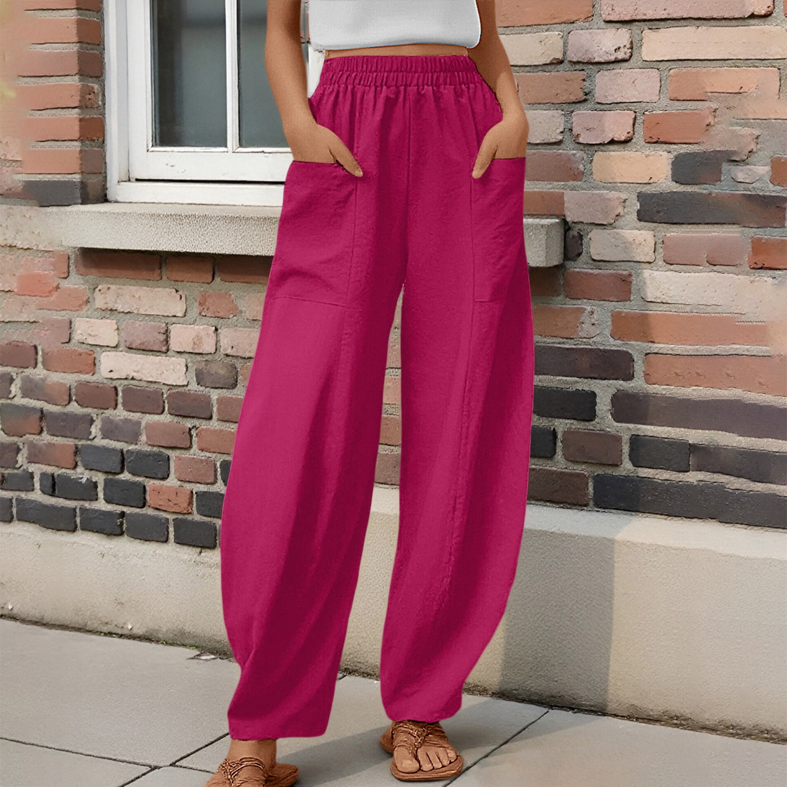 chinese dress ladies Agenlulu High Waisted Dress Pants for Women Tall Straight Leg Pull On Black  Work Slacks 31.5
