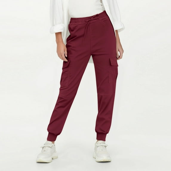 SNKSDGM Women's Plus Dress Pants Women Stretchy Plus Size Womens Linen Pants Long Length Women's Casual Solid Color Drawstring Pocket Pants Comfortable Trousers