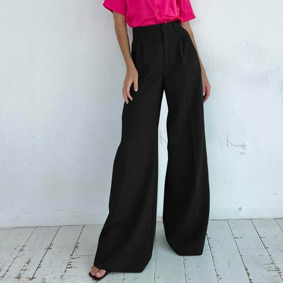 SNKSDGM Women's Plus Leather Pants for Women High Waist Cargo Pants Women Jeans Women's Wide Leg Drag Pants Straight Suit Pants High Waist Loose Casual Pants