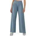 thumbnail image 1 of SNKSDGM Women's Plus Leather Pants for Women High Waist Dress Pants Women Tall Plus Women's Wide Leg Pants Elastic High Waisted Knit Casual Palazzo Pants Trousers with Pockets S, 1 of 3