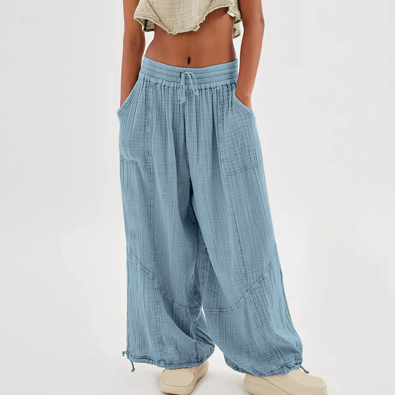 SNKSDGM Women's Plus Linen Pants Women Petite Short Linen Pants Women ...