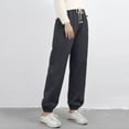 thumbnail image 1 of SNKSDGM Women's Plus Linen Pants Women Petite Xs Linen Pants Women Plus Size Tall Women's Solid Color Winter Elastic Waistband with and Drawstring Casual Sports Pants, 1 of 6
