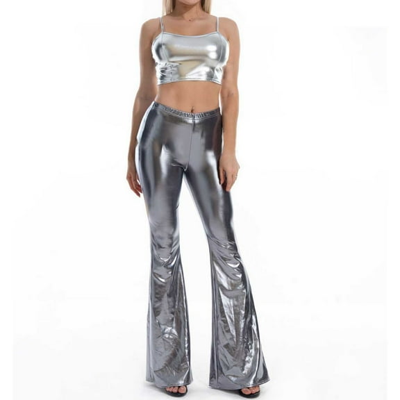 SNKSDGM Women's Plus Linen Pants Women Summer Black Dress Pants Women Women's Casual Color Flared Slim Fit Festival Performance Dress Trousers Flared Pants