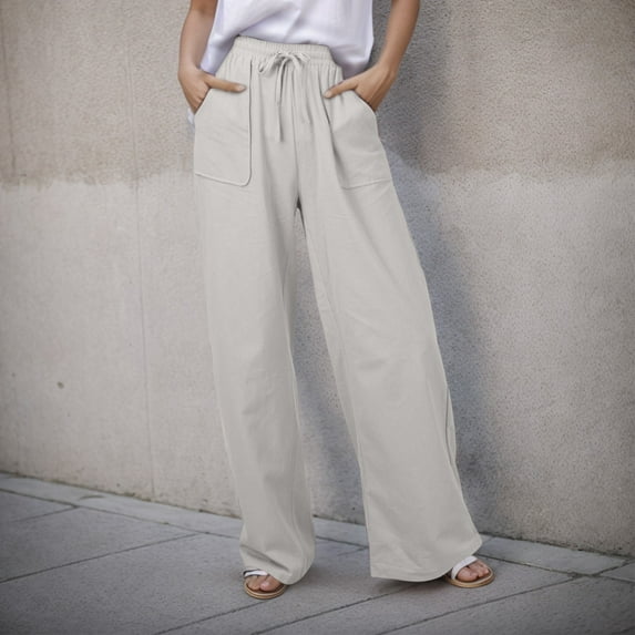 SNKSDGM Women's Plus Panties for Women Plus Size 5X Capri Pants for Women Leggings Women's Casual Solid Color Tether Loose Yoga Trousers