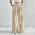 thumbnail image 1 of SNKSDGM Women's Plus Pants for Women Dressy Casual Wedding Work Pants Women Black Jeans Women's Casual High Waist Plicated Pants Loose Fit Wide Leg Trousers, 1 of 3