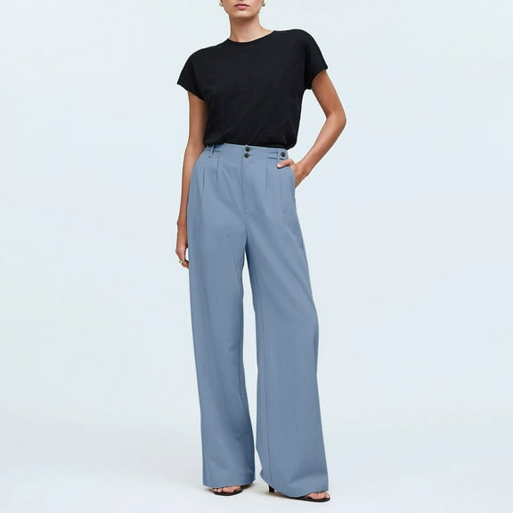 SNKSDGM Women's Plus Pants for Women Work Casual Petite Womens Dress Pants Plus Size Tall Women's Casual Pants Pure Women's High Waisted Wide Leg Pants Casual Loose Pants
