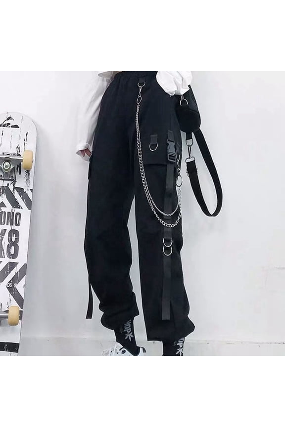 Women's Plus Pants for Women Work Casual Tall Women's Pants Suits Dressy Women's Loose Straight High Waist Autumn Handsome Black Pants