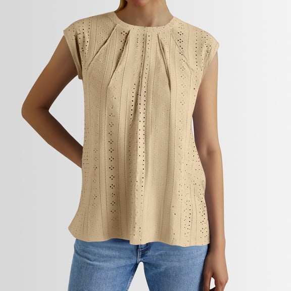 SNKSDGM Women's Plus off the Shoulder Tops for Women Loose Crop Plus Size Tops for Women 5X-6X Women's Fashion Casual Loose Round Neck Hollowed out Solid Color T Shirt L