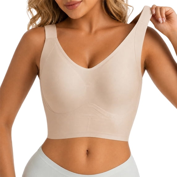 SNKSDGM Women's Plus Size Breathable Sports Bra, Seamless Racerback Bralette, Mesh Hollow Out Wire-Free Bras