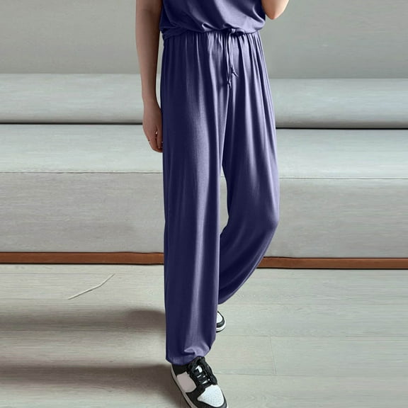 SNKSDGM Women's Plus Stretch Pants for Women Work Casual Womens Dress Pants Plus Size Wide Leg Slacks Women's Spring Drape Loose Skinny Leggings Summer Thin Women's Sports Harem Pants