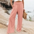 thumbnail image 1 of SNKSDGM Women's Plus Sweatpants Women Baggy with Pockets Work Pants Women Black Plus Size Linen Pants for Women High Waisted Wide Leg Loose Fit Palazzo Pants Casual Beach Trendy Trouses with Pockets, 1 of 4
