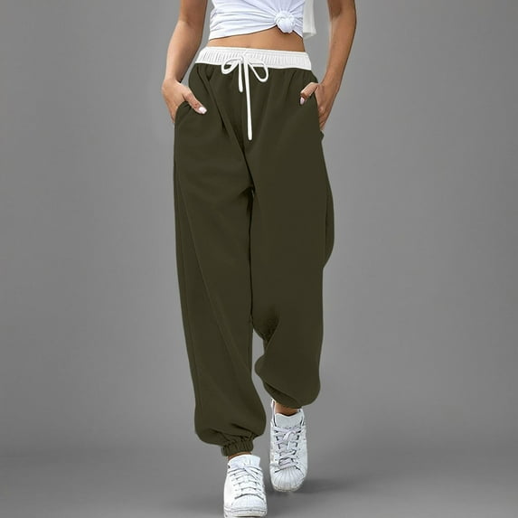 SNKSDGM Women's Plus Sweatpants Women Cotton Black Pants for Women Dressy Wedding Women Bottom Sweatpants Joggers Pants Workout High Waisted Yoga Pants with Pockets