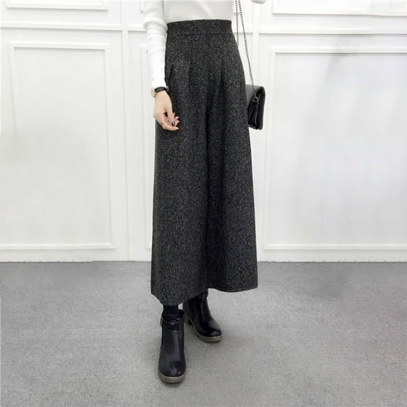 SNKSDGM Women's Plus Sweatpants Women Petite Length Linen Pants Women Plus Size Tall Women’S Winter Solid Color Wool Blend Casual Wide Leg Crop Pants for Comfort and Style