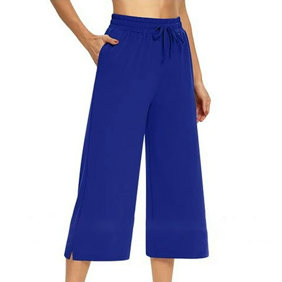 SNKSDGM Women's Plus Sweatpants Women Plus Size Black Dress Pants Women Stretchy Plus Size 4X Women's Casual Solid Color Drawstring Sports Capri Pants