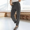 thumbnail image 1 of SNKSDGM Women's Plus Sweatpants Women Tall Baggy Linen Pants for Women Petite Short Corduroy Pants for Women Casual Drawstring Elastic High Waist Straight Leg Pants Loose Comfy Trousers, 1 of 4
