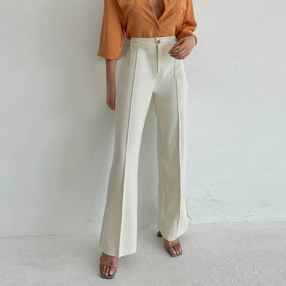 SNKSDGM Women's Plus Sweatpants Women Tall Black Dress Pants Women High Waisted Stretchy New Loose Casual Trousers for Women Women Split Straight Trousers Suit Pants