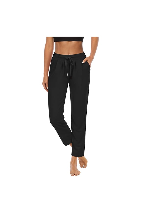 Women's Plus Sweatpants Women Tall Length Extra Long Beach Pants for Women Petite Length Women's Solid Color Pocket High Waist Sports Fitness Yoga Casual Pants