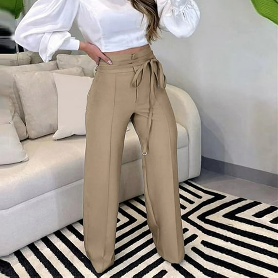 SNKSDGM Women's Plus Sweatpants Women Women's Pants Suit for Wedding Womens Casual Daily Straight Leg Casual Pants Suit Pants Solid Color Pockets Trousers