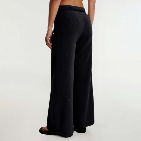 SNKSDGM Women's Plus White Linen Pants Women Beach Womens Dress Pants Wide Leg Mid Rise Women's Solid Color Sweatpants Cozy Loose Pants for Fall and Winter