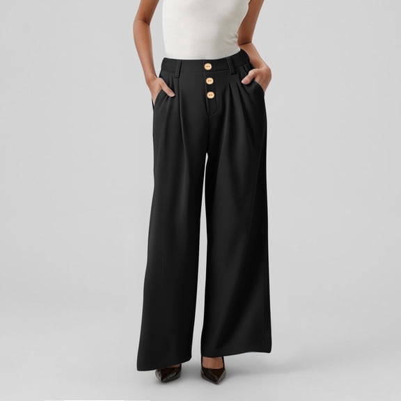 SNKSDGM Women's Plus Wide Leg Capri Sweatpants Women Womens Dress Pants Petite Plus High Waisted Wide Leg Pants for Women Versatile Loose Fit Casual Trousers and Comfortable Long Pants