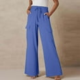 thumbnail image 1 of SNKSDGM Women's Plus Wide Leg Pants Women Plus Size Khaki Pants for Women Petite Short Women Palazzo Pants with Pockets Summer Casual Wide Leg High Waist Pants Flowy Beach Trousers Travel, 1 of 7