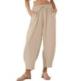 thumbnail image 1 of SNKSDGM Women's Plus Wide Leg Pants Women Stretchy Pants for Women Trendy Joggers Womens Baggy Wide Leg Pants Casual Drawstring Elastic Waisted Palazzo Harem Trousers with Pockets, 1 of 6