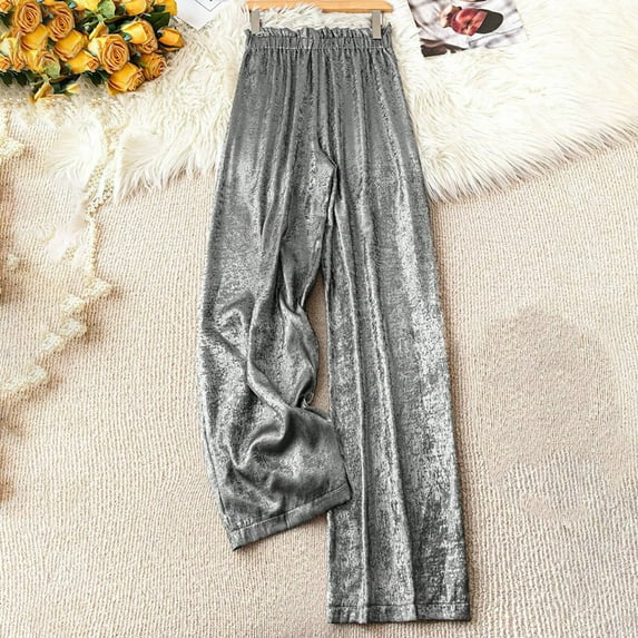 SNKSDGM Women's Plus Wide Leg Sweatpants Women Tall Brown Cargo Pants Women Tall Jeans Women's Elasticated Waist Is Loose Casual and Slim A Line Wide Leg Pants