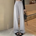 thumbnail image 1 of SNKSDGM Women's Plus Women Linen Pants Set Womens Dress Pants High Waisted Women's Solid Color Fashion Personality Lazy Straight Drop Casual Pants, 1 of 7