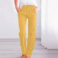 thumbnail image 1 of SNKSDGM Women's Plus Women's Pants Casual Petite Black Pants for Women Plus Size Jeans Women High Waisted Wide Leg Pants Casual Drawstring Elastic Trousers Comfy Straight Leg Long Pants with Pockets, 1 of 4