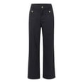 thumbnail image 1 of SNKSDGM Women's Plus Women's Pants Petite Length Black Pants for Women Work Casual High Waist Women's New 2025 Loose Wide Leg Large Size Casual Washed Button Micro Horn Jeans Women's Casual Pants, 1 of 3