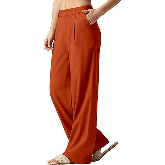 SNKSDGM Women's Plus Women's Pants Petite Length Sweatpants Women Set Full Zip Women's Linen Pants Wide Leg Workwear Casual and Casual Business Pants with Pockets