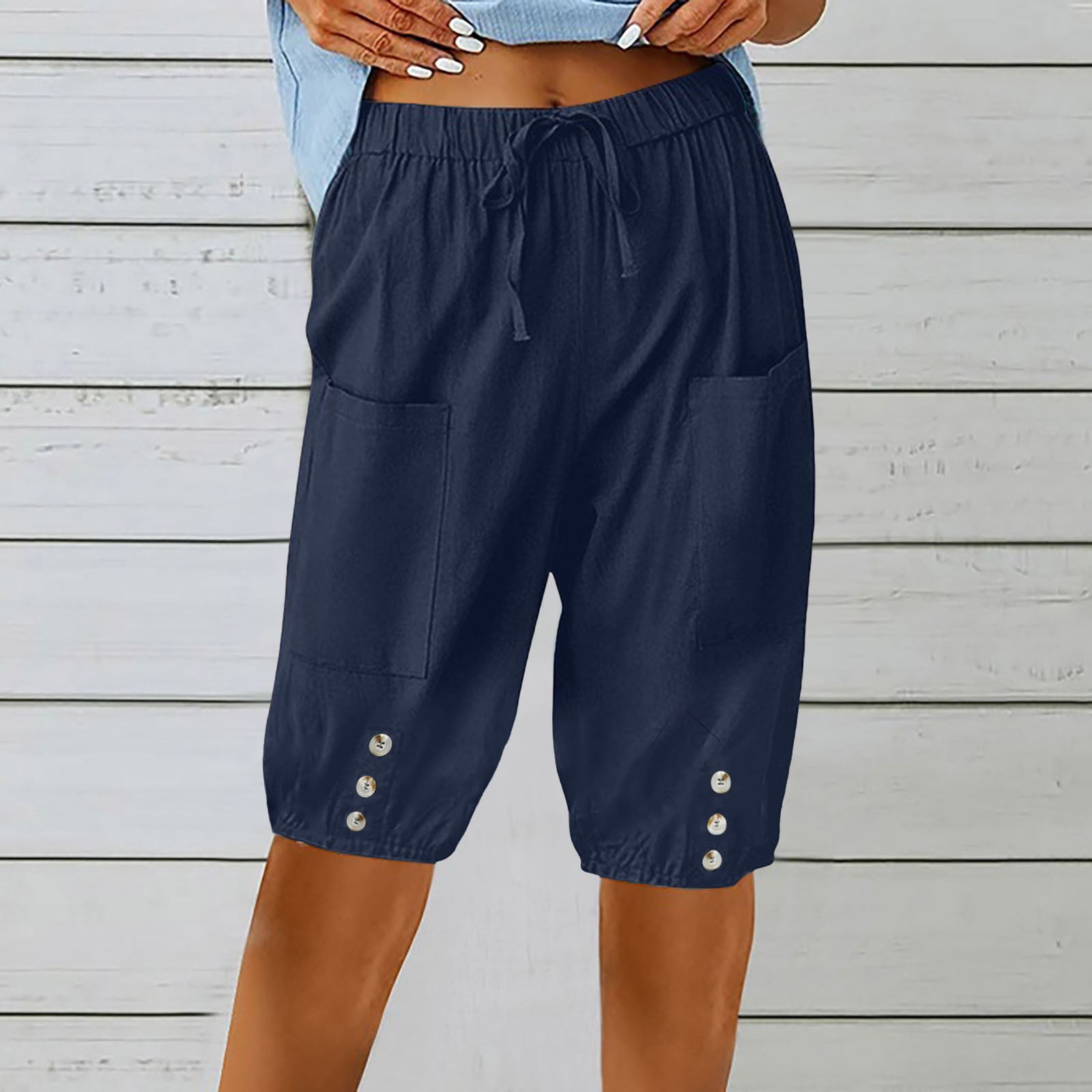 SNKSDGM Women's Plus Women's Pants with Pockets on Legs Work Pants ...