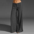 thumbnail image 1 of SNKSDGM Women's Plus Women's Pants with Pockets under 20 Dress Pants Women Tall Women Trousers Stitching Pocket Wide Leg Trousers, 1 of 5