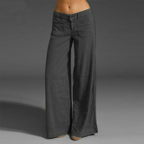 SNKSDGM Women's Plus Women's Pants with Pockets under 20 Dress Pants Women Tall Women Trousers Stitching Pocket Wide Leg Trousers