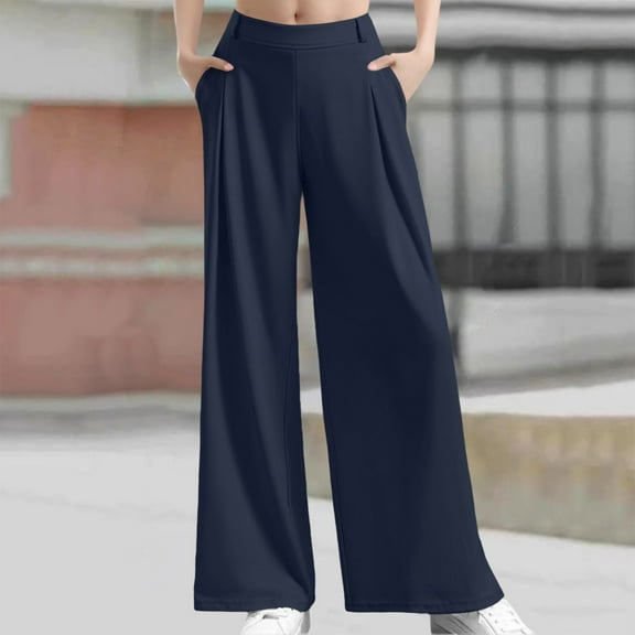 SNKSDGM Women's Plus Womens Capri Pants Petite Length Work Pants Women Plus Size High Waisted New Drape High Waist Wide Leg Casual Slacks.