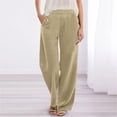 thumbnail image 1 of SNKSDGM Women's Plus Womens Dress Pants High Waisted Stretch Capri Pants for Women Stretch Denim Women's Casual Solid Pants with Pocket Loose Fit Elastic Waist with Long Trousers Xxl, 1 of 4