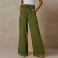thumbnail image 1 of SNKSDGM Women's Plus Womens Dress Pants Petite Short Khaki Pants for Women Petite Short Women Palazzo Pants with Pockets Summer Casual Wide Leg High Waist Pants Flowy Beach Trousers Travel, 1 of 7