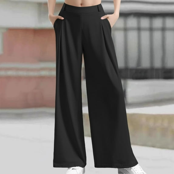 SNKSDGM Women's Plus Womens Dress Pants Plus Size Pants for Women Casual Work New Drape High Waist Wide Leg Casual Slacks.