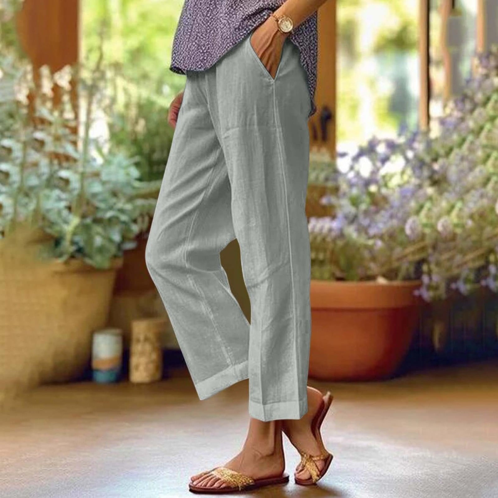 plus size dress pants short Counterparts Womens Plus Size 22W White Capri Pants Walking Shorts Slimming