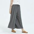 thumbnail image 1 of SNKSDGM Women's Plus Womens Dress Pants Wide Leg Short Womens Linen Pants Petite Women Trousers Guards Loose Straight Rope Sports Casual Pants Easter Pants for Women, 1 of 4
