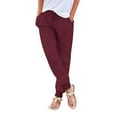 thumbnail image 1 of SNKSDGM Women's Plus Womens Linen Pants Suit Dressy Pants for Women Jeans Low Rise Womens Pants Drawstring Back Elastic Waist Pants Casual Trousers with Pockets, 1 of 6