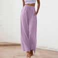 thumbnail image 1 of SNKSDGM Women's Plus Womens Sweatpants Plus Size Petite Wide Leg Pants for Women Casual Summer Women's Linen Summer Palazzo Pants Flowy Wide Leg Beach Pants with Pockets, 1 of 5