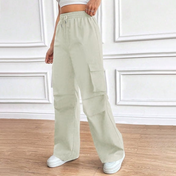 SNKSDGM Women's Plus Womens Sweatpants with Pockets Baggy Cargo Pants Women Jeans Plus Size Cargo Pants Jogger Pants for Women Baggy Drawstring Lightweight Athletic Hiking Pants with Pockets