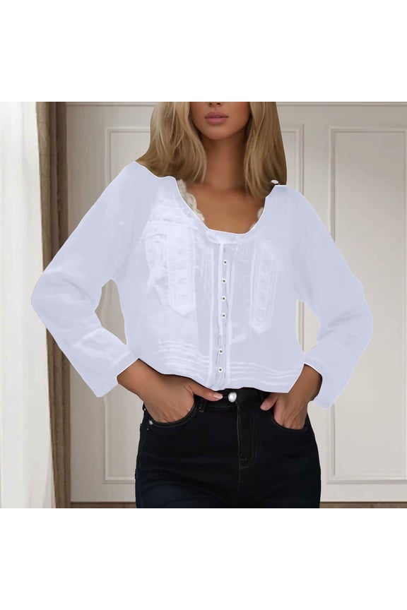 Women's Plus Womens Tops Dressy Casual with Collar Short Sleeve Shirts for Women Women Lace Tie Front Top Long Sleeve Button Up Chiffon Cardigan Flowy Boho Peplum Shirt Going out Tops S