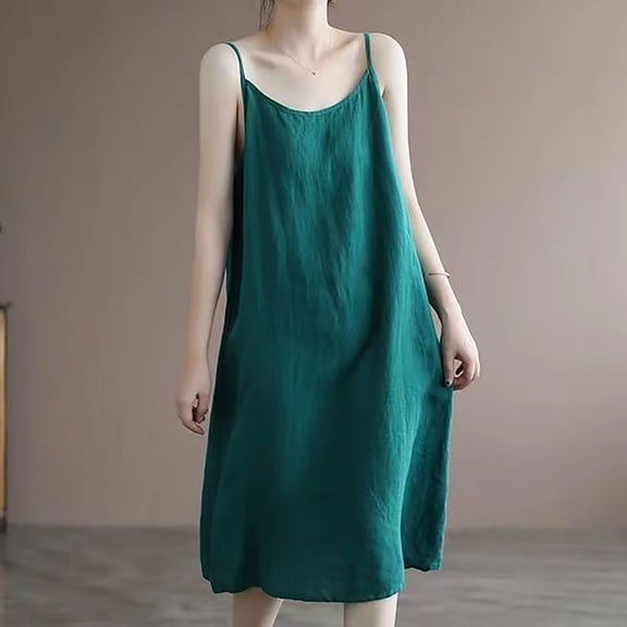 SNKSDGM Women's Plus Womens Tops Womens Tank Tops Loose Fit Pure Sleeveless Tank Top for Women Plus Size Loose Casual Linen Mid Length Vest Xxxxl