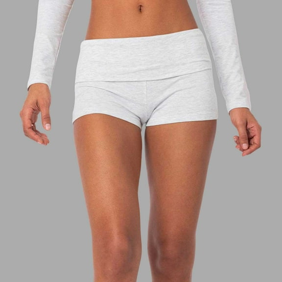 SNKSDGM Women's Plus Womens Yoga Pants Flare Cotton Womens Leggings with Pocket Flare Women's Folding Waist Solid Color Short Base Skinny Low Rise Leggings